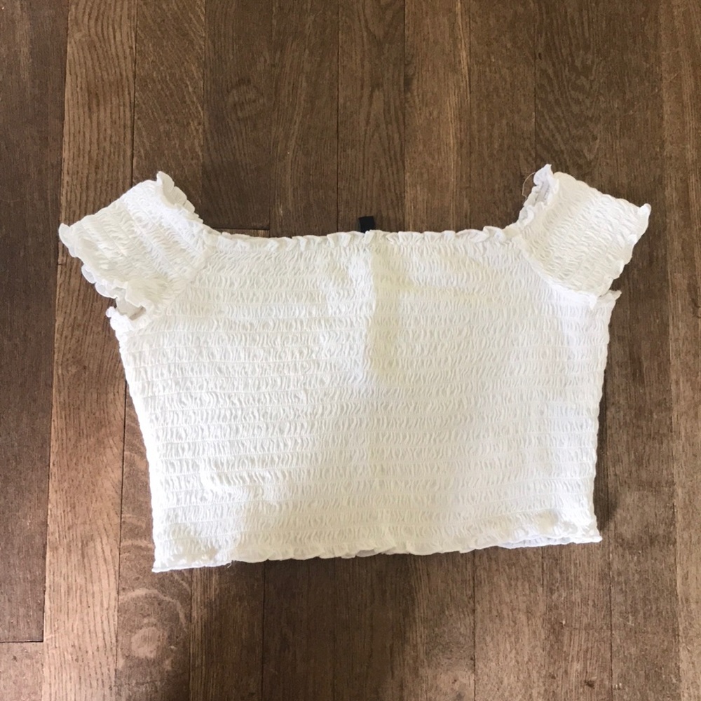 SMOCKED OFF THE SHOULDER TOP